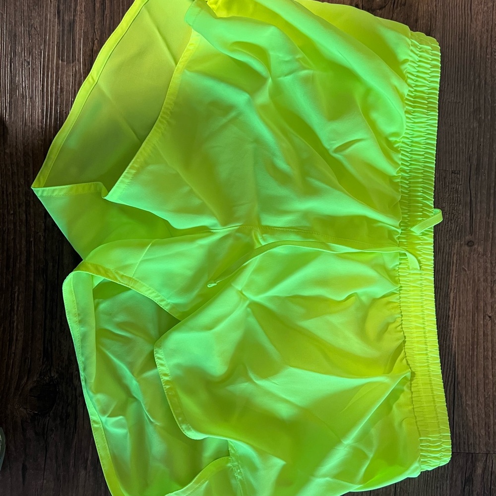 Old Navy highlighter yellow running shorts